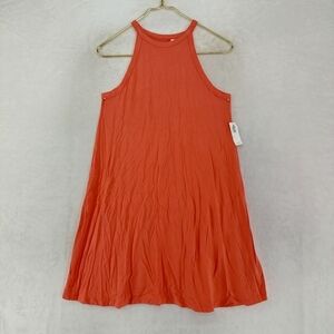 NEW Old Navy Orange Summer Halter Neck Sleeveless Midi Dress P3646